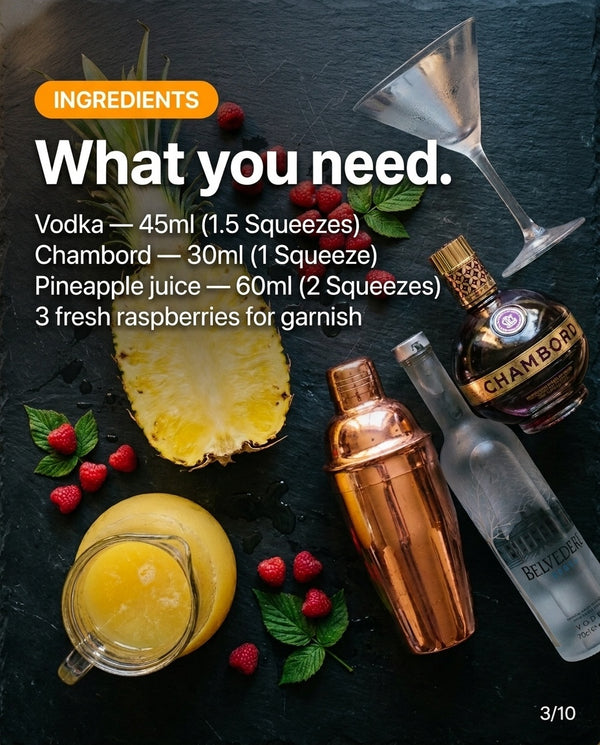 French Martini recipe slide 3